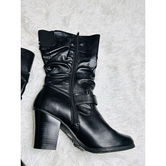 White House Women’s Gracelynn Black Slouch Boots Size 9W - Picture 3 of 12